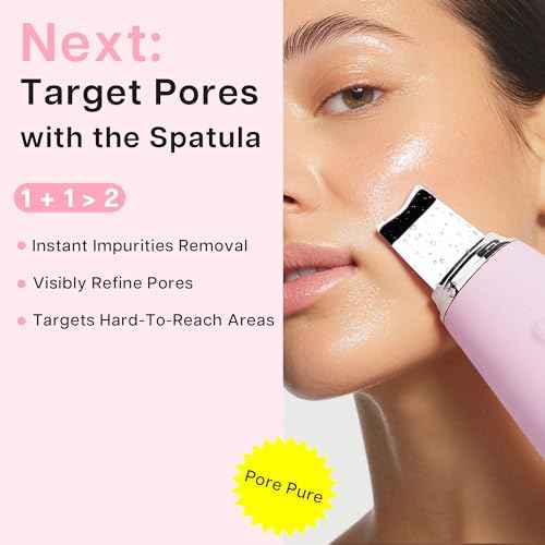 VRAIKO PorePure Silicone Face Scrubber | 2-in-1 Facial Cleansing Brush & Skin Spatula Duo | Blackhead Remover Pore Cleaner for Face & Nose | IPX7 Waterproof Exfoliating Massager Deep Cleansing
