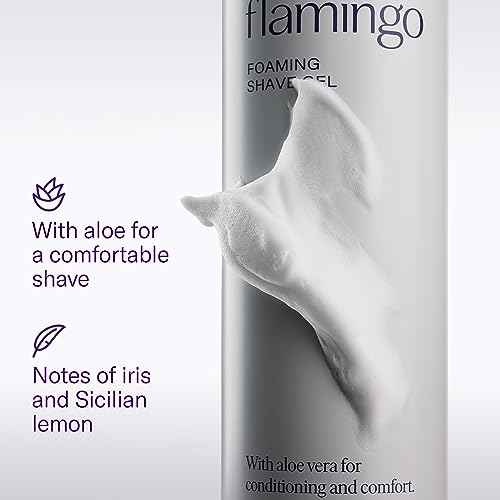 Flamingo Foaming Shaving Gel and Original Razor Blade Refill Cartridges - 6 Count - Shaving Razor Set for Women