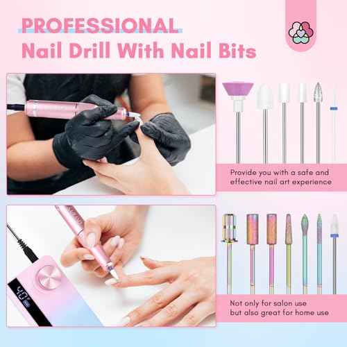 SAVILAND Advance Nail Drill Professional: 40000 RPM Upgrad E File 2025 Digital Pro Electric Cordless Fast Remover Anti-Shaking | Manicurist Nail Salon Superior Compactible for Acrylic Nails