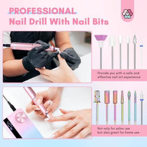 SAVILAND 40000 RPM Portable Electric Nail Drill Set for Professionals
