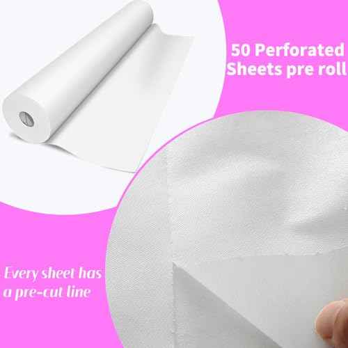 Disposable Massage Table Sheets 2 Roll 30 g/m2 Waterproof Thick Non Woven Bed Sheets ,71 x 31.5 inches, 50 Sheets per Roll with Face Hole for Beauty Salon Hotels (2)