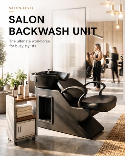 Shampoo Bowl Chair Set with Basin - 450lbs Capacity | Backwash Salon Sink