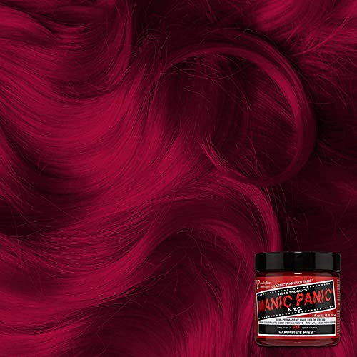 MANIC PANIC Classic Vampire's Kiss Semi Permanent Hair Color - Medium Red Hair Dye for Women & Men That Lasts 4-6 Weeks - Vegan, Ammonia & Cruelty-Free - Create & Mix Custom Shades (4oz / 2pk)