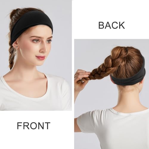 Wide Yoga Headbands for Women (6-Pack) - Stretch Sweat Absorbing