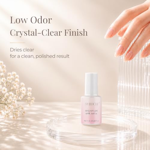 SHISEN Pink Doodle Edition Nail Glue for Press-On Nails, Quick Dry, Strong Hold, Low Odor, 7mL