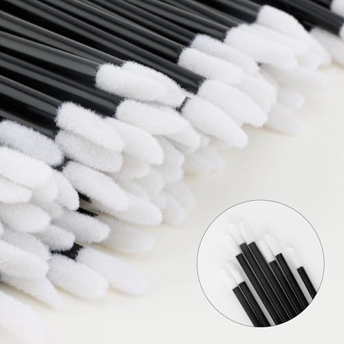Chanaco 700Pc Disposable Lip Brushes Black Flocking Applicators