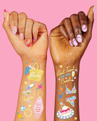 xo, Fetti Last Toast On The Coast Bachelorette Temporary Tattoos