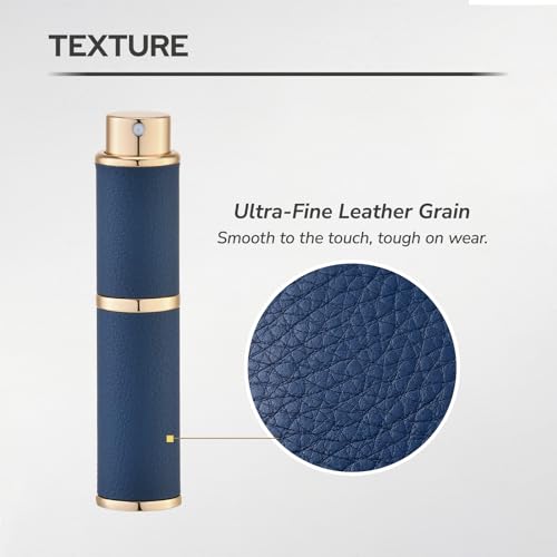 10ml Travel Perfume Atomizer - Refillable Leather Textured Spray Bottle