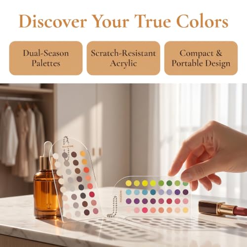 True Autumn Color Palette Cards - 2 Pack Portable Swatches for Personal Color Analysis