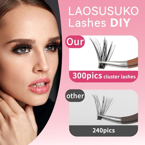 Lash Clusters 300PCS 10-18mm Wispy Volume Eyelashes