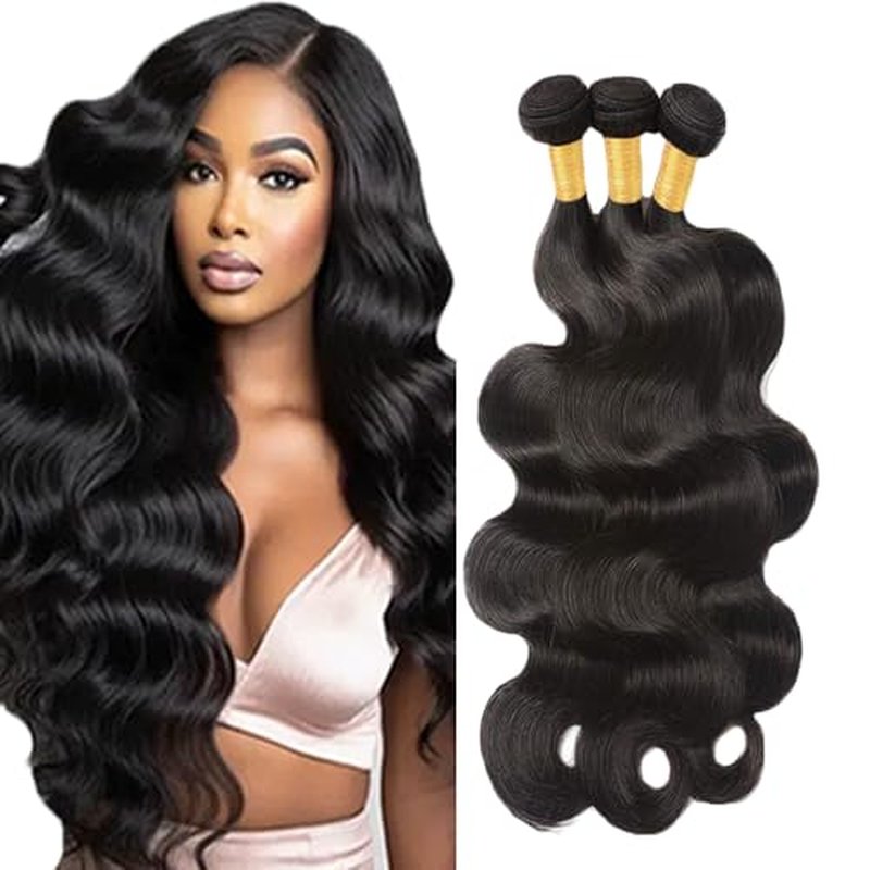 1B Body Wave Human Hair Bundles - 34 Inch Brazilian Virgin Hair