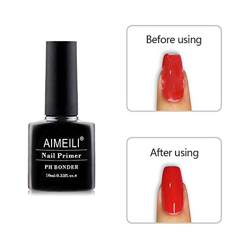 AIMEILI No Wipe Top Coat, Base Coat, Nail Primer, and No Wipe Matte Top Coat Set