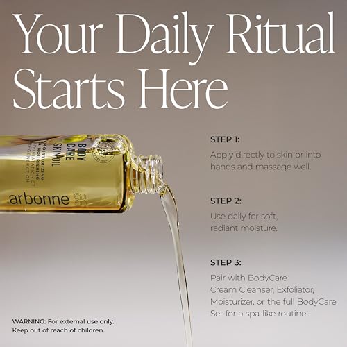 Arbonne BodyCare Skin Oil ? Lightweight Moisturizing Blend with Omega Fatty Acids, Hyaluronic Acid, & Essential Oils for Hydration, Radiance, Smooth Skin, Firmness, & Spa-Like Sensory Experience