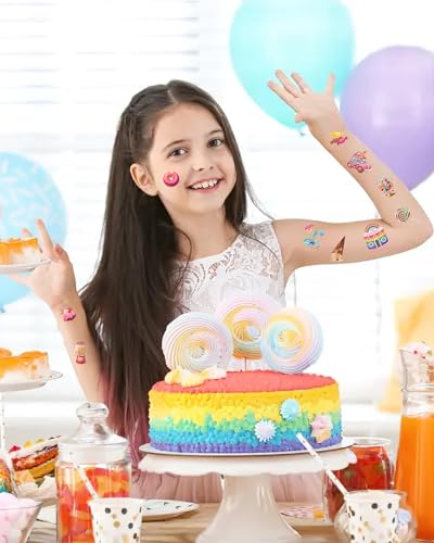 Candy Land Temporary Tattoos - 244 Pieces, 20 Sheets