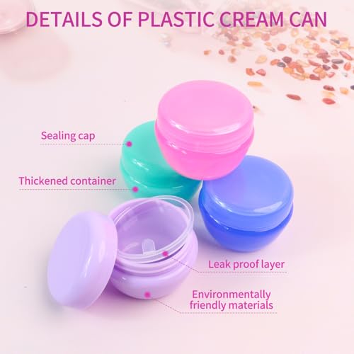 6 Pcs 20ml Small Travel Containers - Convenient Travel Size Containers for Toiletries, Creams, Lotion, Essential Compact Size for Traveling (Includes 2 Small Spoons)