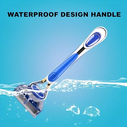 ONLY Compatible with Gillette Fusion 5 Handle,Ergonomic Metal Replacemen Handle Compatible with Gillette Fusion5 Razors for Men,Comfort and and Non-Slip,2Pack.(ONLY THE HANDLE)