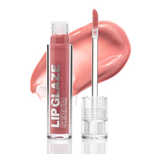 Palladio Lip Glaze Serum, Hydrating Lip Gloss with Peptides & Hyaluronic Acid for Plump, Smooth, and Nourished Lips ? Vegan, High-Shine, Non-Sticky Finish (Blush Brulee)