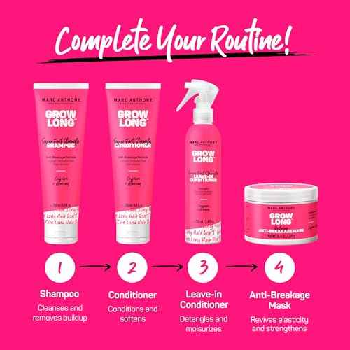 Marc Anthony Leave-In Conditioner Spray & Detangler, Grow Long Biotin, 2-pack - Anti-Frizz Deep Conditioner For Split Ends & Breakage - Vitamin E, Caffeine & Ginseng for Curly, Dry & Damaged Hair