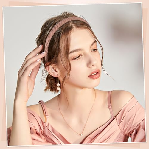 Obeoby 6 Pack Non-Slip Knitted Headbands for Women - Brown Series