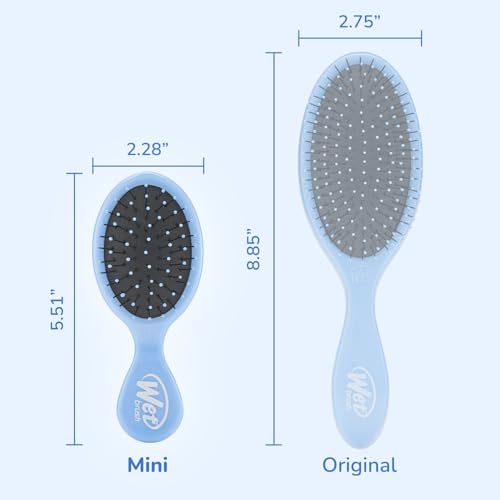 Wet Brush Mini Detangling Hairbrush, Sky - Portable Wet & Dry Brush
