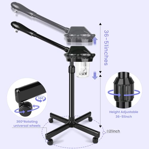 Professional Facial Steamer with Adjustable Stand and Timer