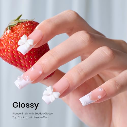 Beetles White Gel Nail Polish Set - Base, Top Coat & Polish Kit