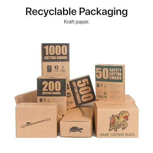 Sea Turtle Bamboo Cotton Swabs (1000 Count) - Vegan, Eco Friendly, Organic, Double Tips, Wooden Ear Sticks, All Natural 100% Biodegradable Cotton Buds