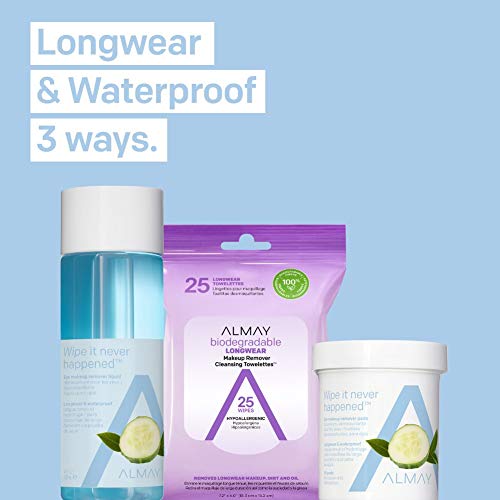 Almay Waterproof Eye Makeup Remover Pads, 80 Count