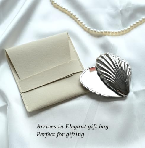 Seashell Compact Mirror for Bridesmaids - Rotating Makeup Mirror Gift