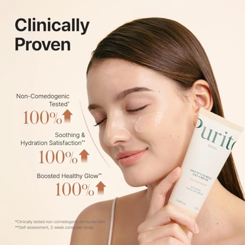 PURITO Oat Calming Gel Cream for Sensitive Skin - 3.38 fl oz, Vegan & Fragrance-Free