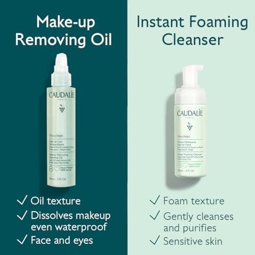 Caudalie Vinoclean Makeup Removing Cleansing Oil 5 Fl Oz - Nourishing & Waterproof Makeup Remover