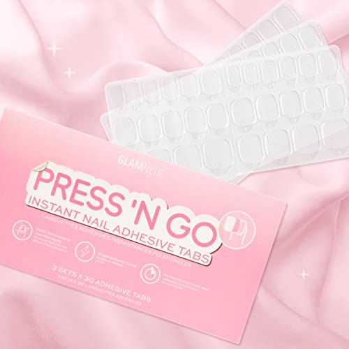 Glamnetic Press-On Nails & Adhesive Nail Tabs - Sprinkles | Glossy Short Almond Rainbow French Tip Nails | 12 Sizes - 24 Nail Kit with Adhesive Tabs