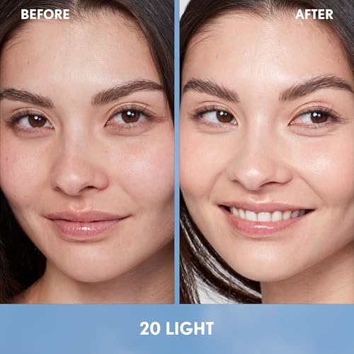Covergirl Simply Ageless Skin Perfector Essence Foundation, 20 Light, Tinted Skincare Makeup Hybrid, Sheer Tint, Radiant Finish, Glowy Finish, Vegan Formula, 1.0oz
