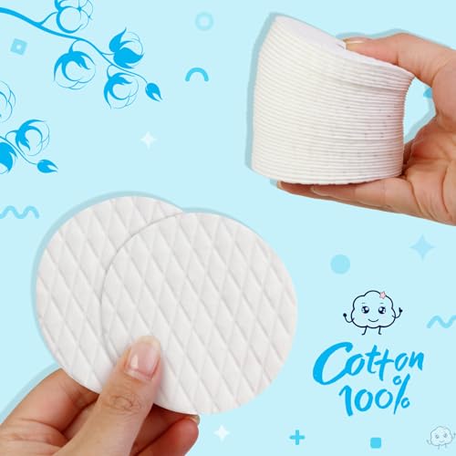 Premium 100% Cotton Rounds - Extra-Large Makeup Remover Pads (120 Count)