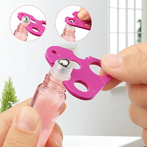 20Pcs 10ml Pink Essential Oil Roller Bottles with Steel Ball