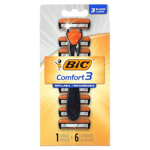 BIC Hybrid Advance 3 Disposable/System Shaver, Men, 6-Count (Pack of 3)