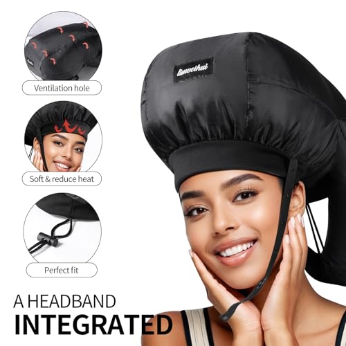 Bonnet Hair Dryer for Curly Hair with Diffuser Cap