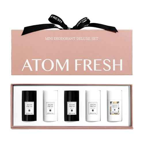 Atom Fresh Mini Deodorant Travel Size for Women - 5 Pack, Aluminum & Baking Soda Free, 72 Hour Odor Protection with Amino Acids