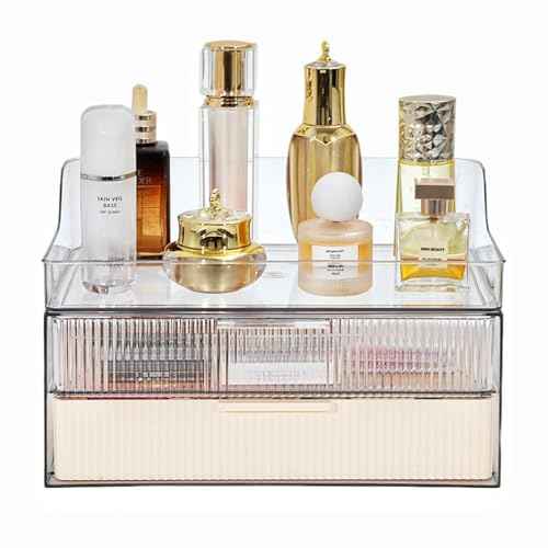 Makeup Organizer Countertop Large Cosmetic Display Cases Cosmetic Organizer Skin care Organizer, 2 Drawers