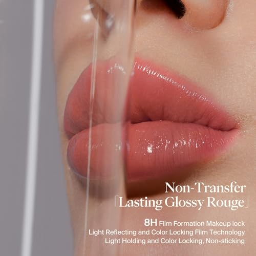 JOOCYEE Long-Lasting Glossy Lipstick Velvet Rouge, Diamond Pink Shimmer Hydrating Volumizing Lip Plumper High Shine Lip Gloss Non-Sticky Sheer Glow