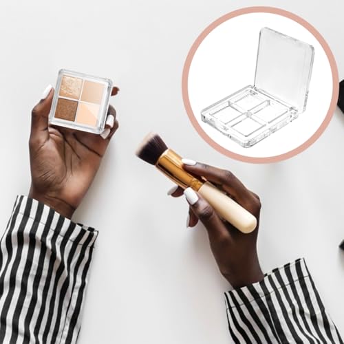 Beaupretty 2 Pack Refillable Lipstick & Makeup Palette Set - Clear 4-Grid Depotting Cases for Women Girls Ladies