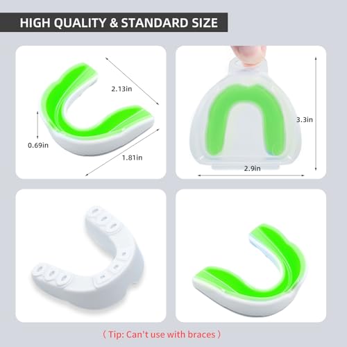 5 Pack Kids Youth Mouth Guard for Sports, Boys Girls Mouth Guard with Case, Child Teen Sports Mouthguard for Football Lacrosse Basketball Boxing Soccer Taekwondo MMA Karate