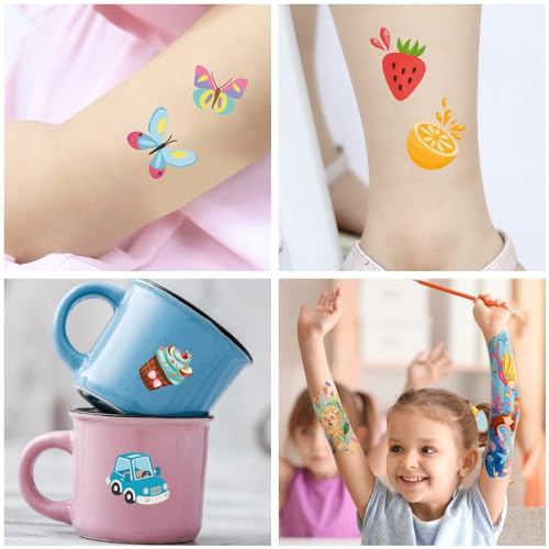 Leesgel 66 Sheets Temporary Tattoo Sleeves for Kids - Mixed Sizes