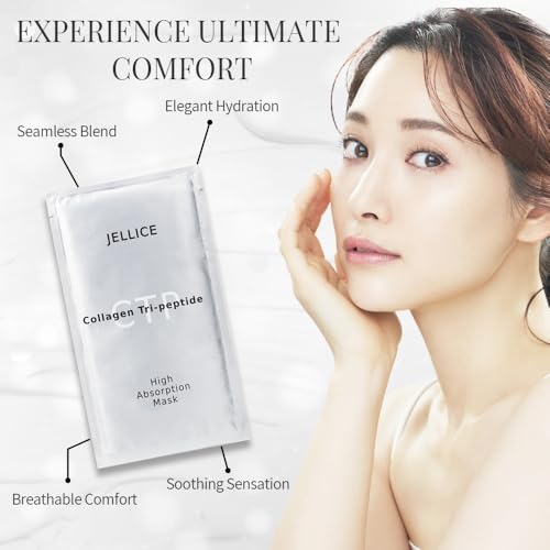 High-Absorption Collagen Face Mask ? Premium Japanese Sheet Mask with Collagen Tripeptides, Hyaluronic Acid, Niacinamide & Botanicals ? Firming, Smoothing, Hydrating ? 4 Pack