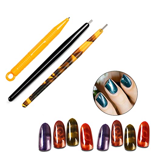 XEAOHESY 16 Pieces Nail Magnet Tool Set Magnet Plate Wand Board Magnetic Pen Stripe Nail Magnet Double Ended Magnet Wand Magnet Stick for Cat Eye Gel Polish Nail Art