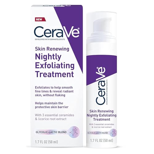 CeraVe Nightly Exfoliating Treatment Serum, 5% Glycolic & Lactic Acid, 1.7 Oz