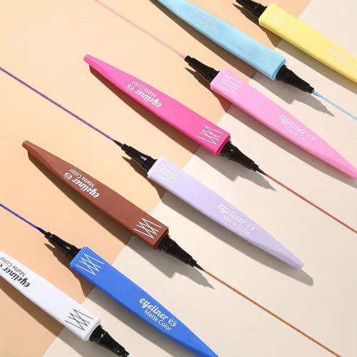 Brown Liquid Eyeliner Pencil, Waterproof & Smudge-proof Ultra-Fine Brush Tip Eye Liner, Quick Drying Formula Long Lasting High-Pigmented Up to 24 Hours Eye Makeup Wear(Brown)