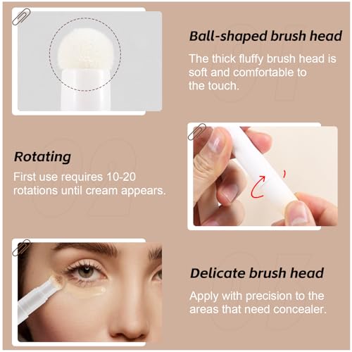 Creamy Concealer & Foundation Stick, Full Coverage Makeup Stick Matte, Lightweight Hydrating Natural£¬Under Eye Concealer Pen for Dark Circles, Acne & Spots
