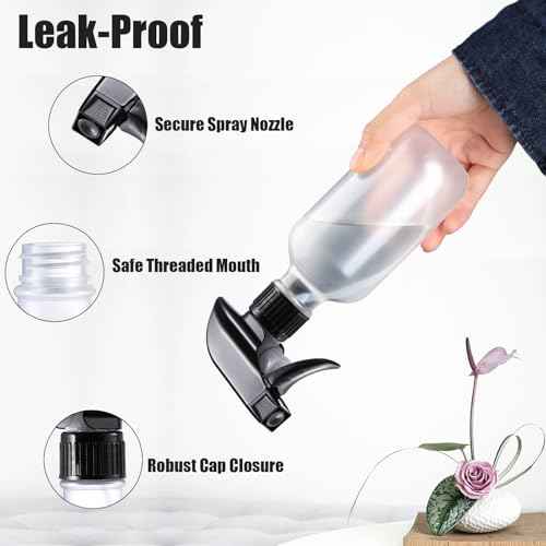 Small Water Spray Bottle for Hair, Frosted Clear Plastic Small Squirt Bottle with Adjustable Mist/Stream, Refillable Empty Mister Spray Bottles for Hair, Plant, Cleaning, Pet, 10.1 oz /300ML