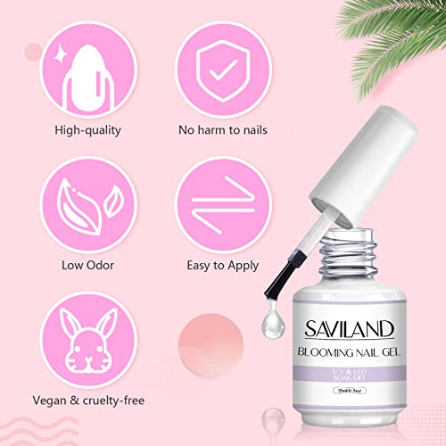 SAVILAND HEMA-Free Blooming Gel Clear Nail Polish for Nail Art